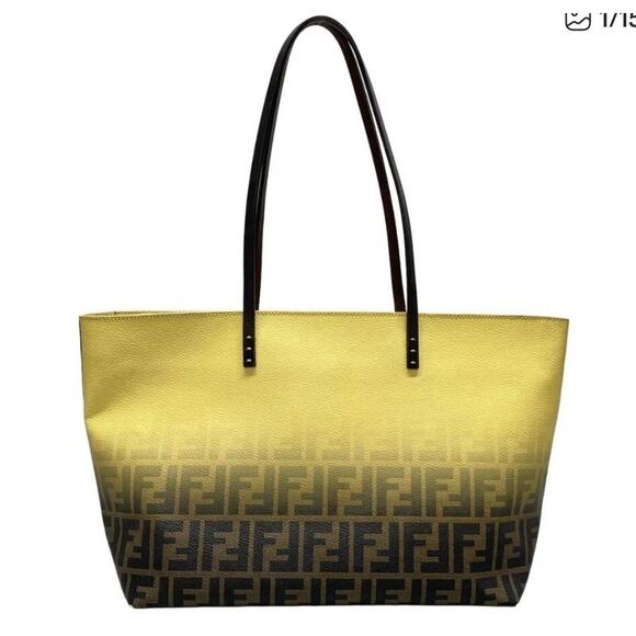 Fendi Handbags - Fendi Canvas Ombré Yellow Roll tote EUC